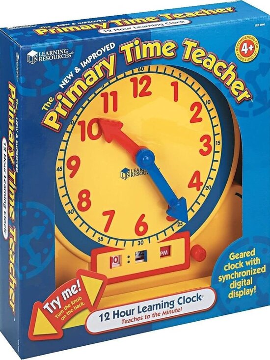 Other - Primary Time Teacher 12-Hour Learning Clock - Teaching Clocks for Kids, Math Man